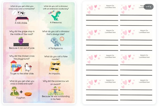 FREE GIFT - 32 lunchbox love notes - Jokes for Kids - Digital Download - GuardaVent by Karymi